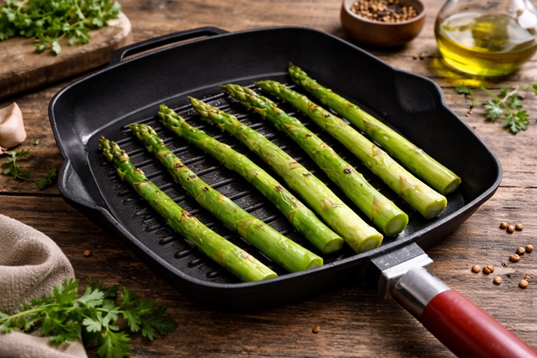 Spargel in der Pfanne