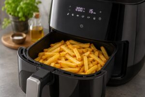 Kochen mit der Heißluftfritteuse, Pommes.