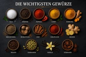 Die 20 wichtigsten Gewürze in der Küche.