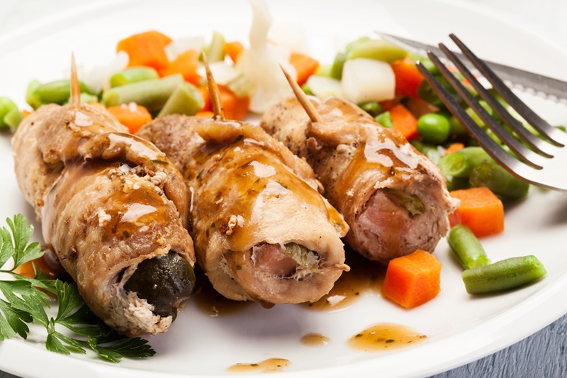 Fleisch richtig anbraten - Gefüllte Schweinsschnitzel Rezept.
