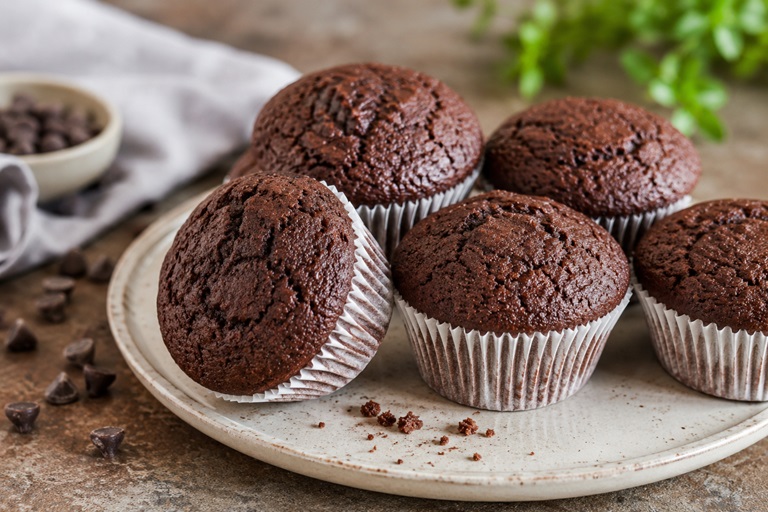 Backen ohne Ei - Gebacken Schoko-Muffins ohne Ei.