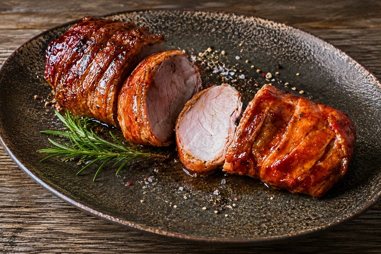 Fleisch richtig garen - Schweinefilet vom Grill.